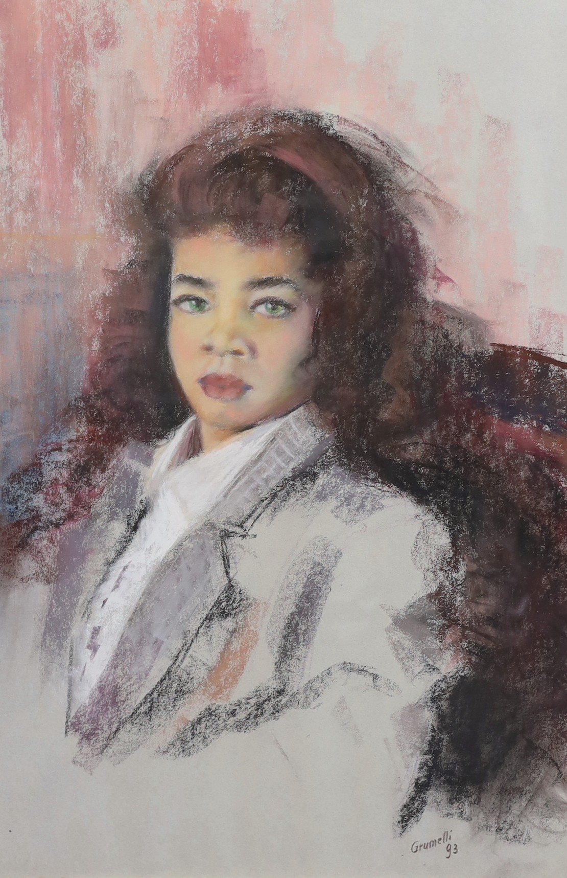 Guido Grumeli, 'Lucia' and 'La Modella', pastel on card, 63 x 43cm